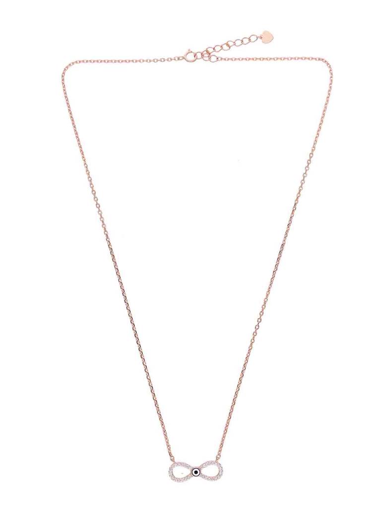 925 Silver Minimalistic Evil Eye Infinity Necklace : NLCS594-RG-NA