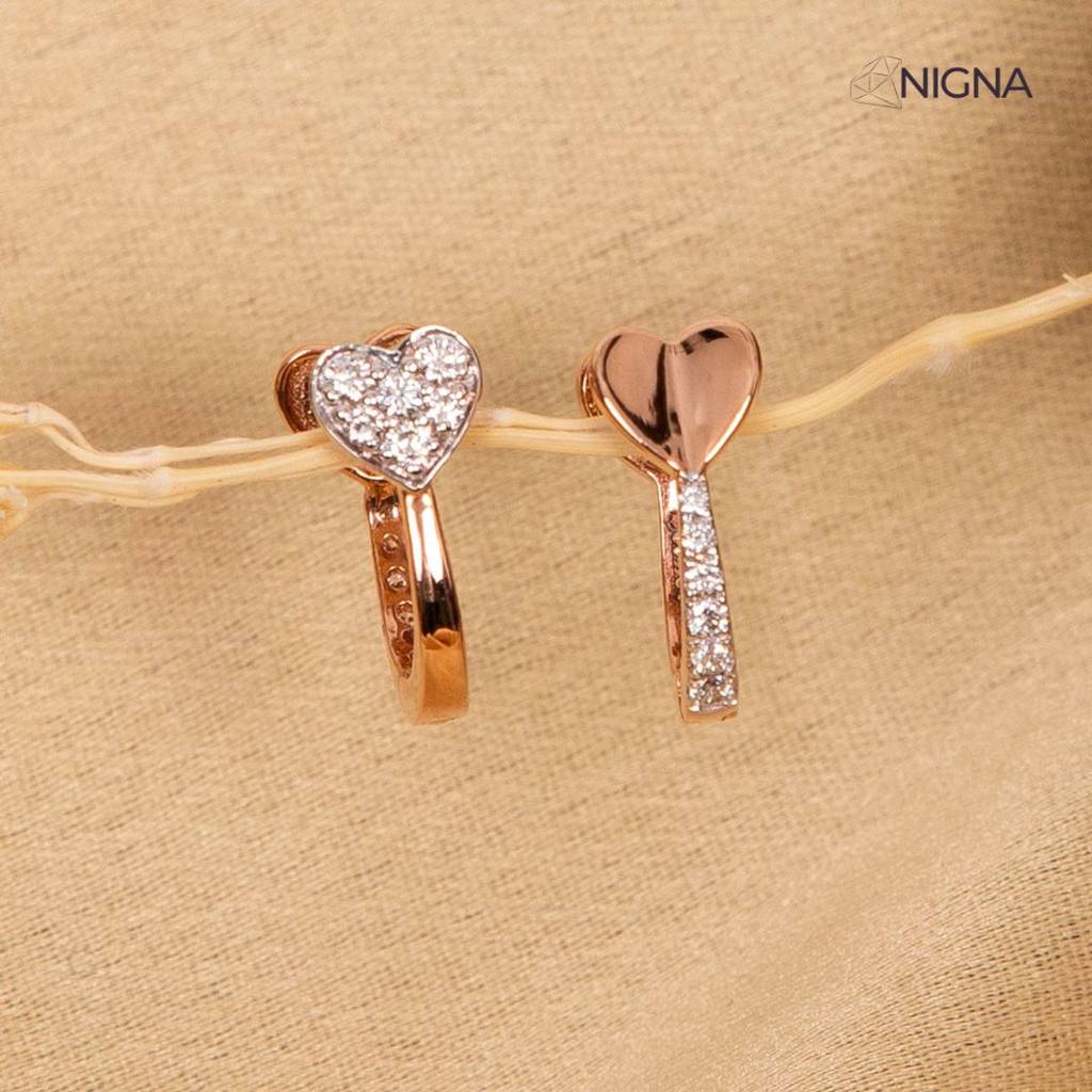 Sneha - Reversible Heart Earrings : NNS14LBL0033