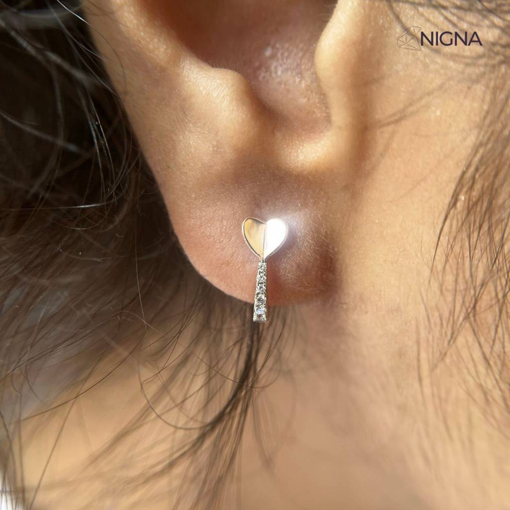Sneha - Reversible Heart Earrings : NNS14LBL0033
