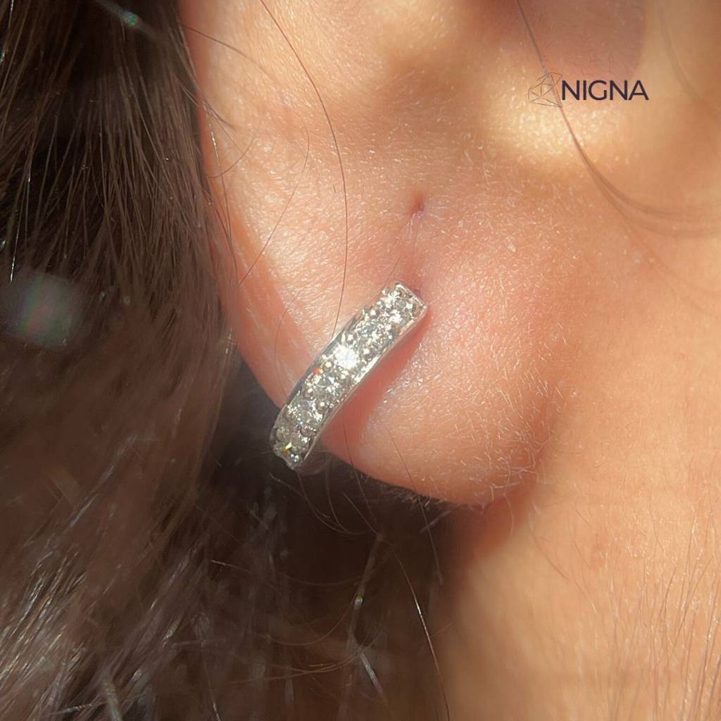 Chakra Whispers - Lab Grown Diamond Huggie Hoops : NNS14LBL0049