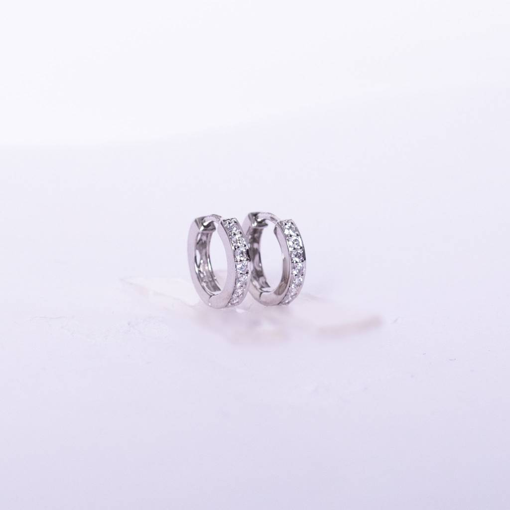 Chakra Whispers - Lab Grown Diamond Huggie Hoops : NNS14LBL0049