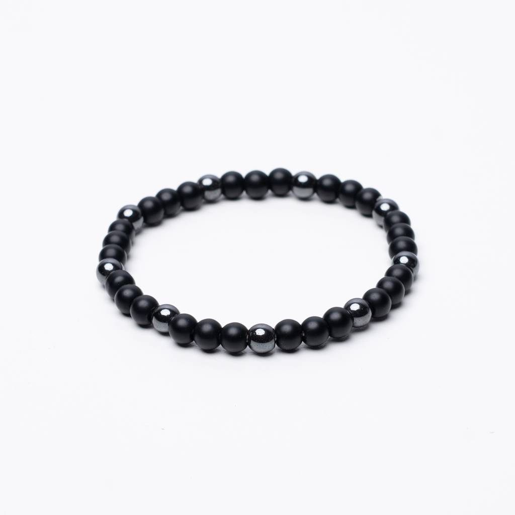 Noir Beaded Bracelet - 6Mm - Elastic : NR_BB_OS_E