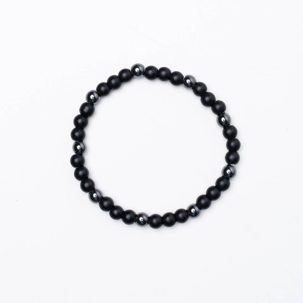 Noir Beaded Bracelet - 6Mm - Elastic : NR_BB_OS_E