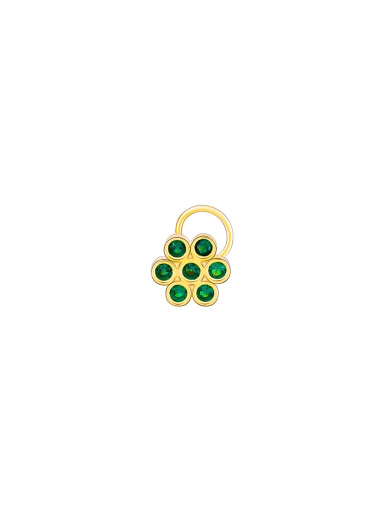 GIVA 925 Sterling Silver Golden Green Stone Nose Pin