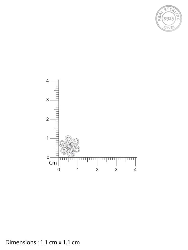 GIVA 925 Sterling Silver Zircon Studded Floral Nose Pin