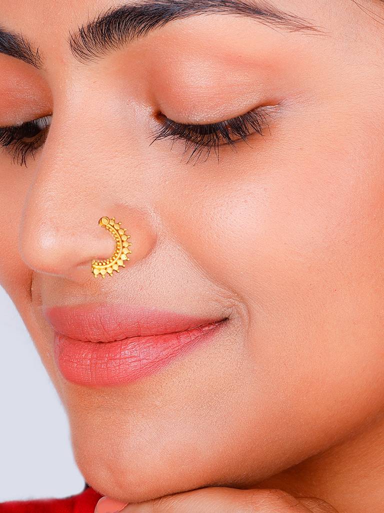 GIVA 925 Sterling Silver Golden Celebration Nose Ring