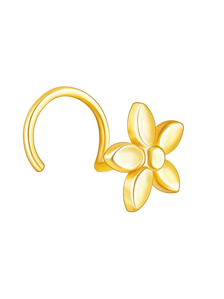 GIVA 925 Sterling Silver Golden Flora Nose Pin