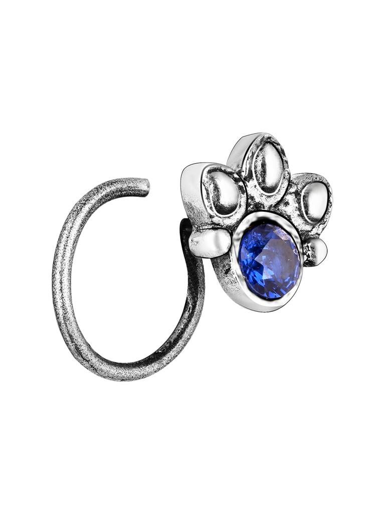 GIVA 925 Sterling Silver Oxidised Silver Blue Ocean Nose Pin