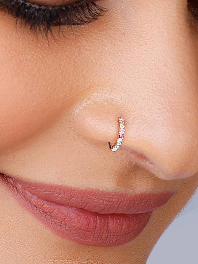 Giva 925 Sterling Silver Colourful Nose Ring