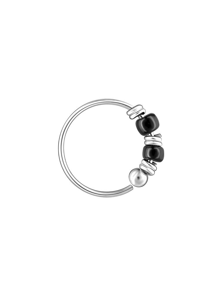 Giva 925 Sterling Silver Black Bead Nose Ring