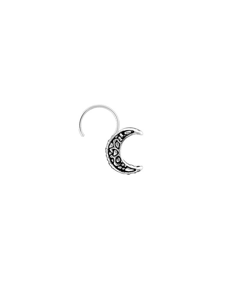 Giva 925 Sterling Silver Oxidised Silver The Moon Nose Pin