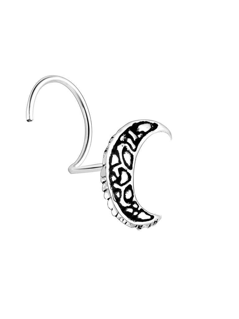 Giva 925 Sterling Silver Oxidised Silver The Moon Nose Pin