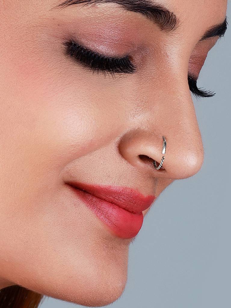 Giva 925 Sterling Silver Oxidised Silver Simple Nose Ring