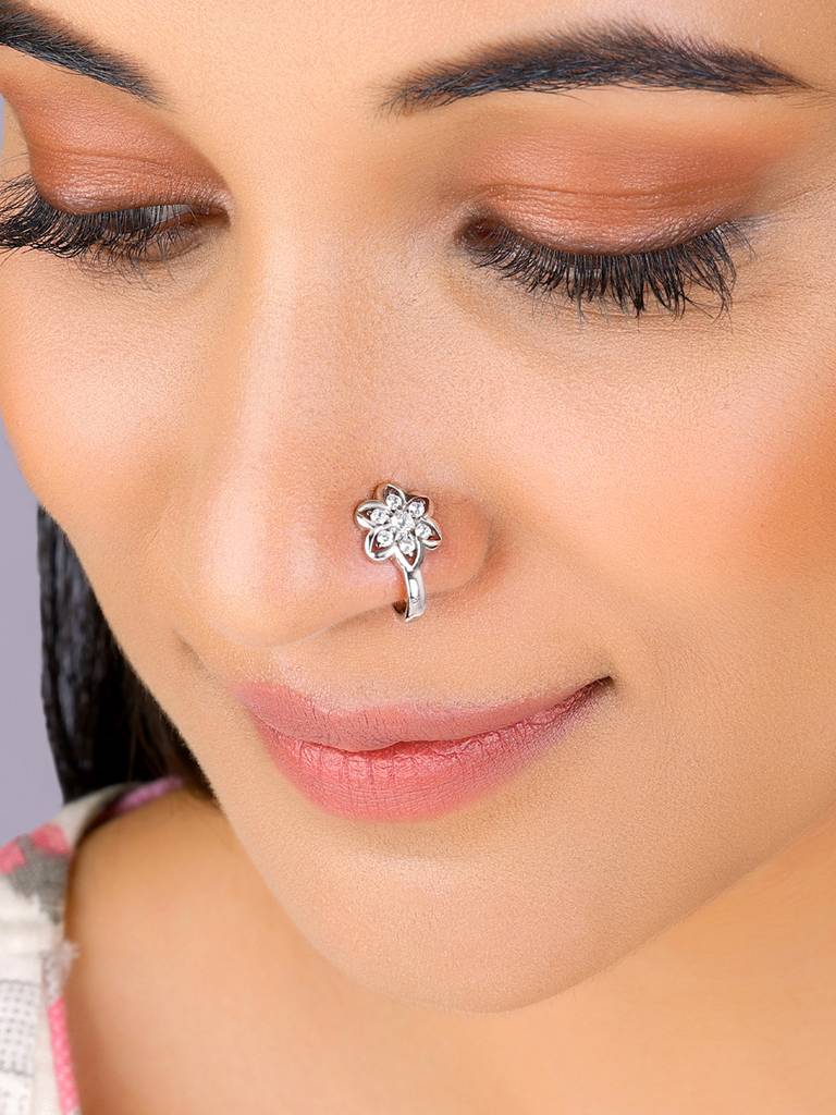 Giva 925 Sterling Silver Floral Pleasure Nose Pin