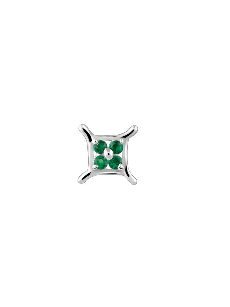 Silver Emerald Green Nose Pin : NP0188