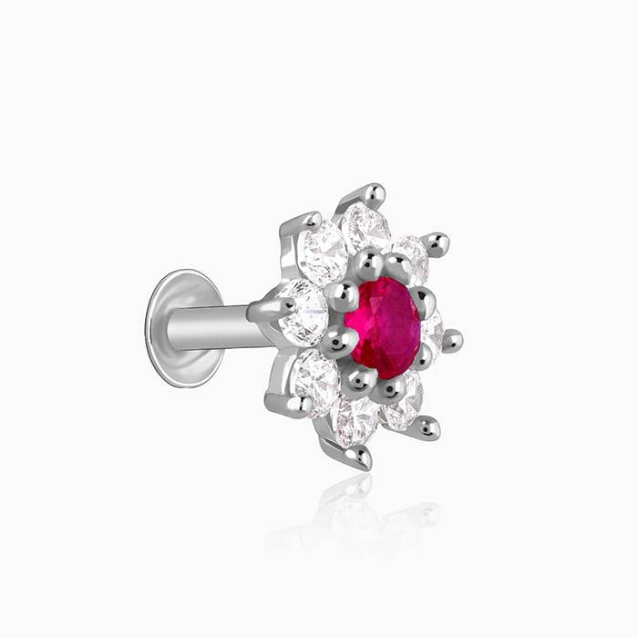Giva 925 Silver Luna Bloom Nosepin| Nose Pin For Women And Girls | With Certificate Of Aut : NP0192