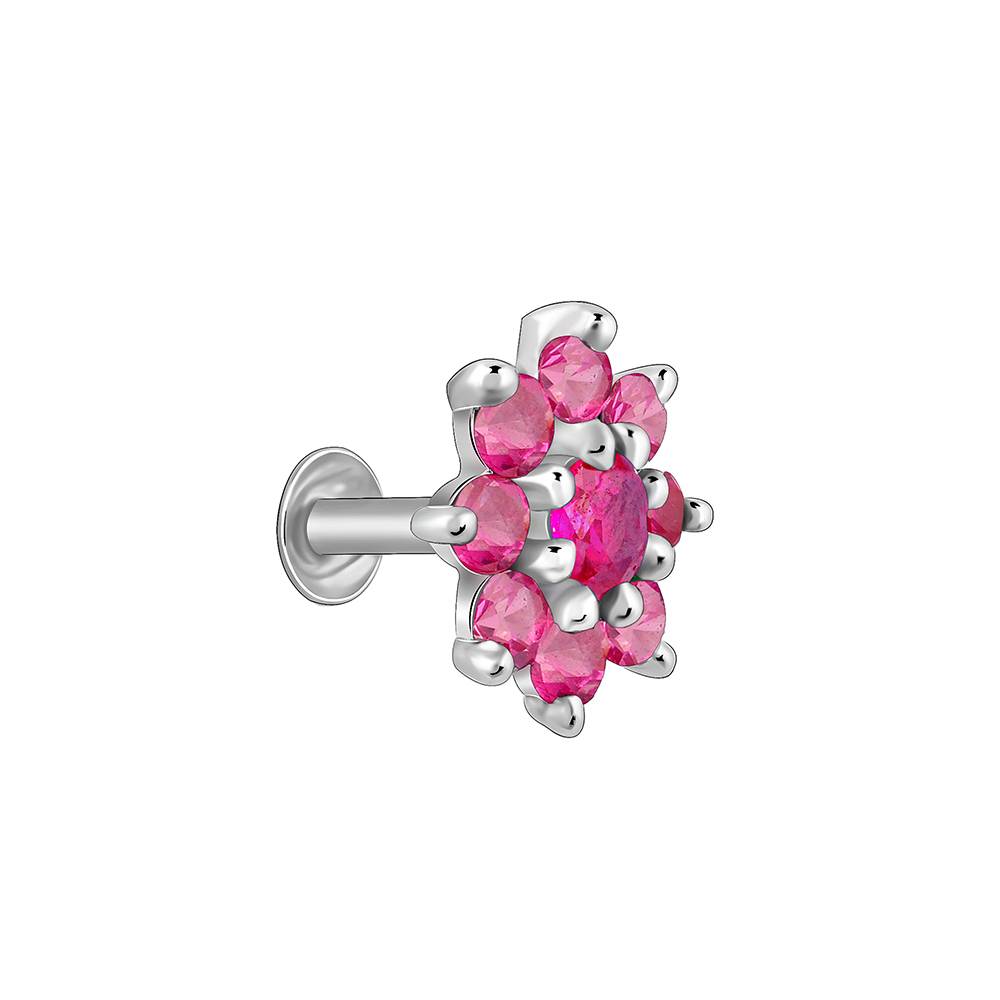 925 Silver Pretty Flower Nose Pin : NP0194