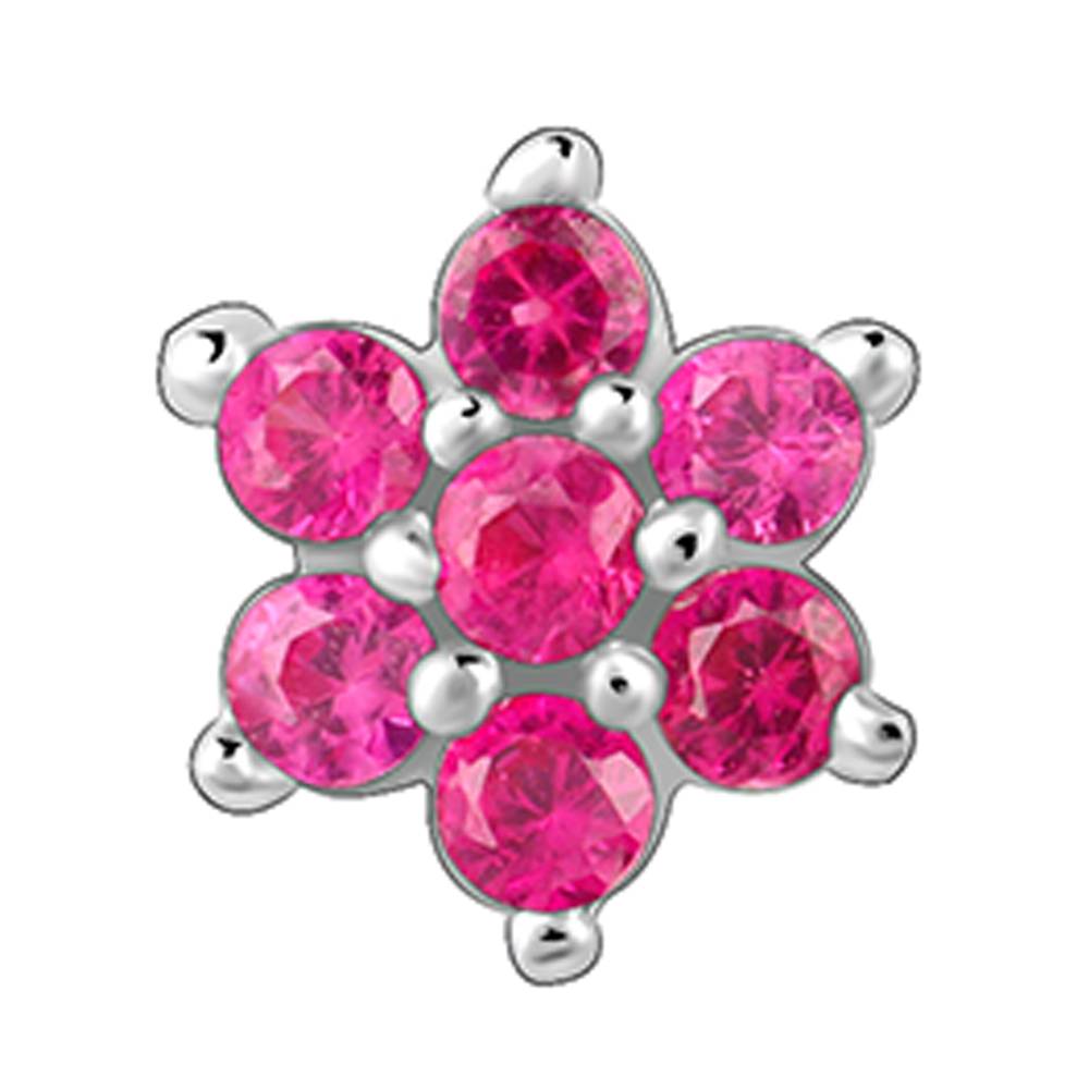 925 Silver Pretty Flower Nose Pin : NP0194