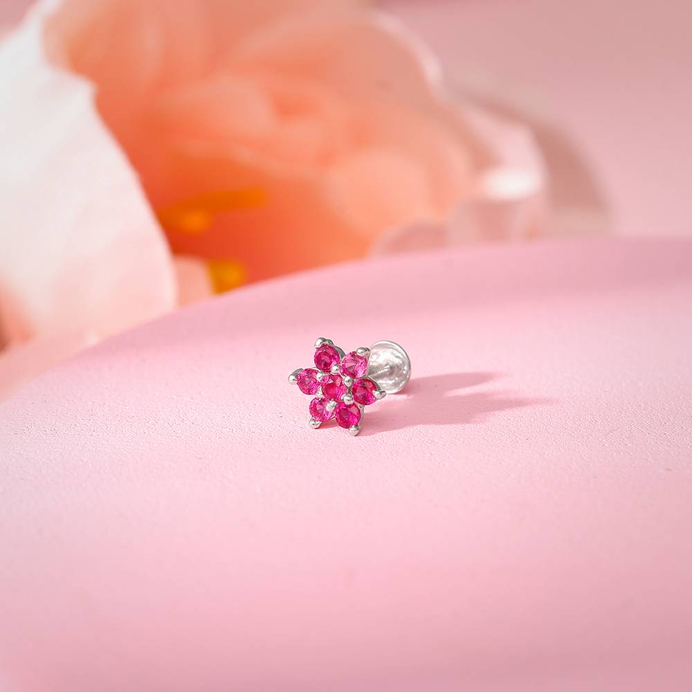 925 Silver Pretty Flower Nose Pin : NP0194