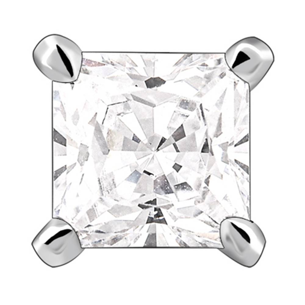 925 Silver Sparkle Square Nose Pin : NP0199