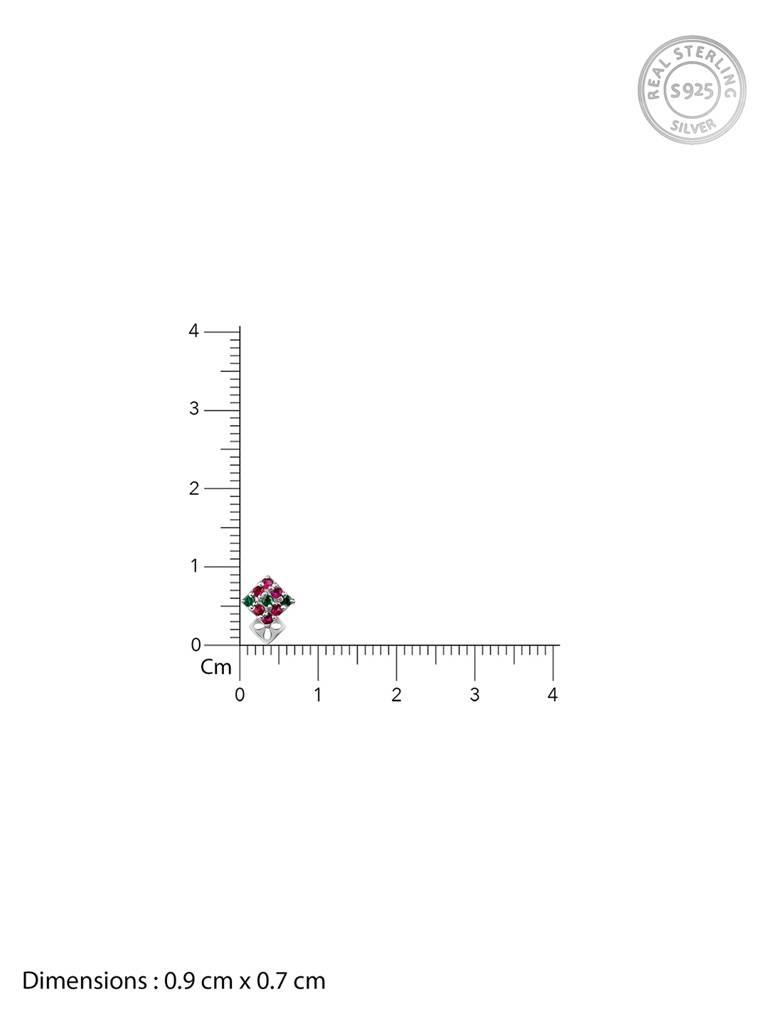 Silver Multi Colour Stoned Nose Pin : NP0203