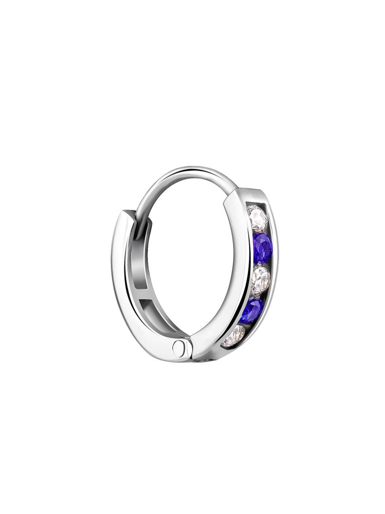 Silver Zirconia Blue Nose Ring : NP0205