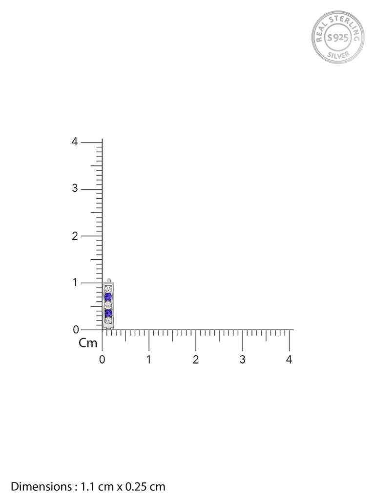 Silver Zirconia Blue Nose Ring : NP0205