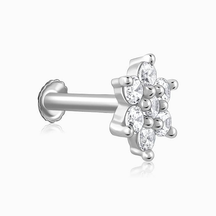 Giva 925 Silver Aurora Kiss Nosepin| Nose Pin For Women And Girls | With Certificate Of Authenticity : NP0207