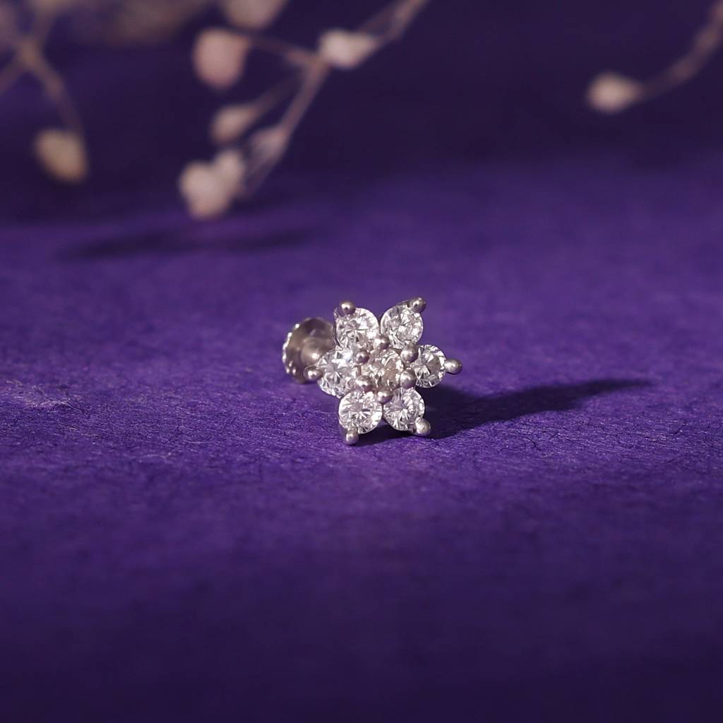 Giva 925 Silver Aurora Kiss Nosepin| Nose Pin For Women And Girls | With Certificate Of Authenticity : NP0207