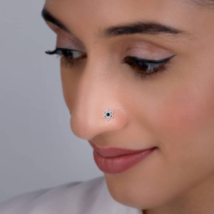 Giva 925 Silver Star Gaze Nosepin| Nose Pin For Women And Girls | With Certificate Of Auth : NP0209