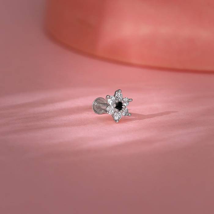 Giva 925 Silver Star Gaze Nosepin| Nose Pin For Women And Girls | With Certificate Of Auth : NP0209