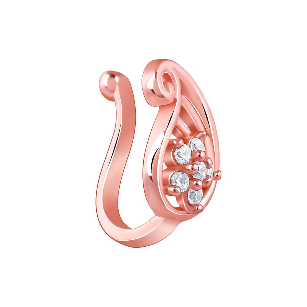 Giva 925 Silver Rose Gold Aamram Nose Pin : NP0211