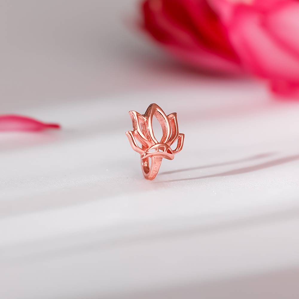 Giva 925 Silver Rose Gold Padma Nose Pin : NP0213