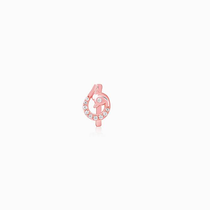 Giva 925 Silver Rose Gold Manohar Mor Nose Pin (Clip On)| Nose Pin For Women And Girls | W : NP0214