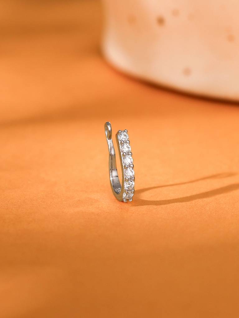 Silver Zirconia Nose Ring : NP0216