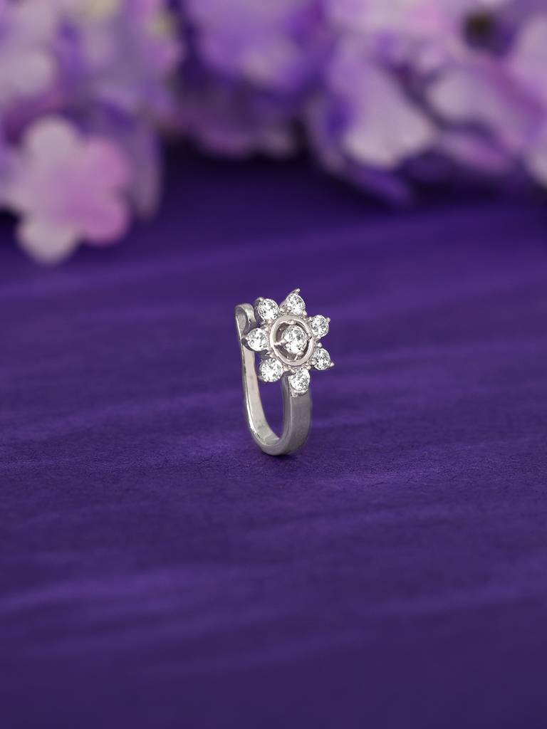 Silver Anokhi Nose Pin (Clip On) : NP0218