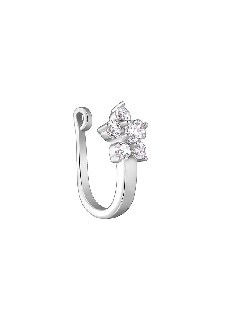 Silver Rhea Nose Pin (Clip On) : NP0219