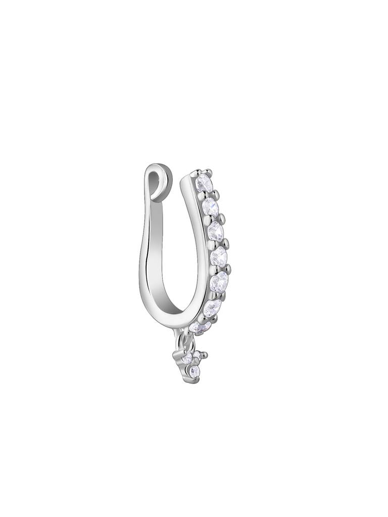 Silver Riyaaz Nose Pin (Clip On) : NP0220