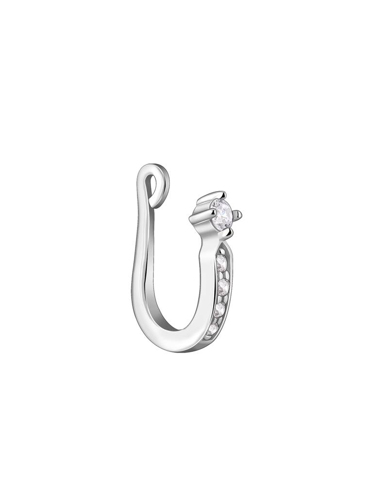 Silver Rekha Nose Pin (Clip On) : NP0224