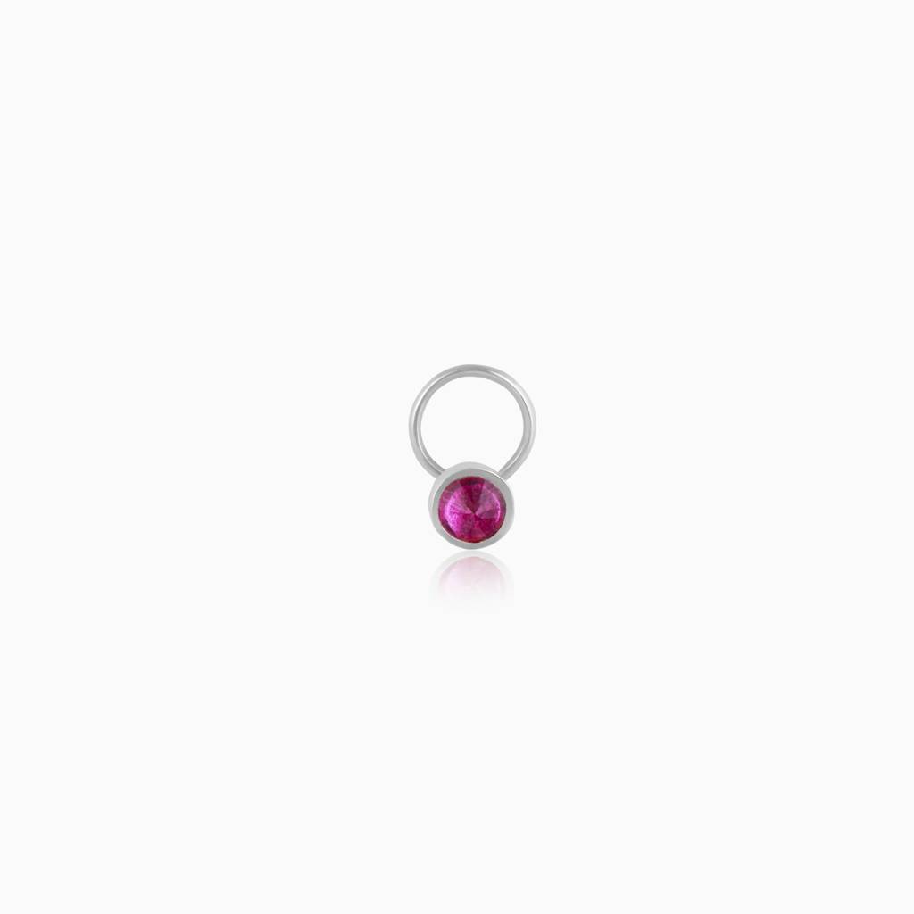 Oxidised Silver Pretty Pink Nose Pin : NP060