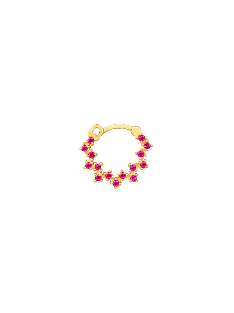 Silver Golden Zig-Zag Red Nose Ring : NP066