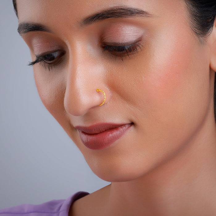Golden Twisted Nose Ring : NP096