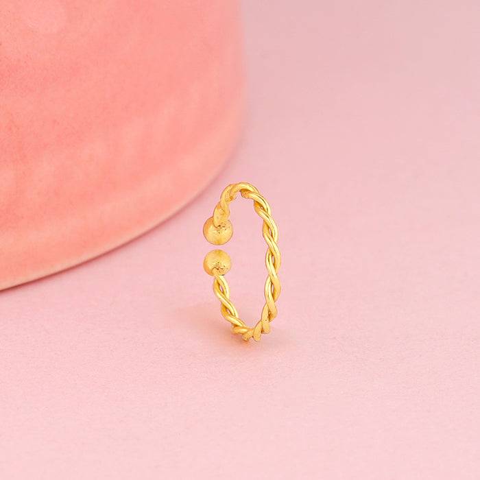 Golden Twisted Nose Ring : NP096