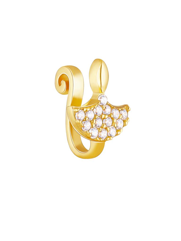 GIVA 925 Sterling Silver Golden Diya Nose Pin
