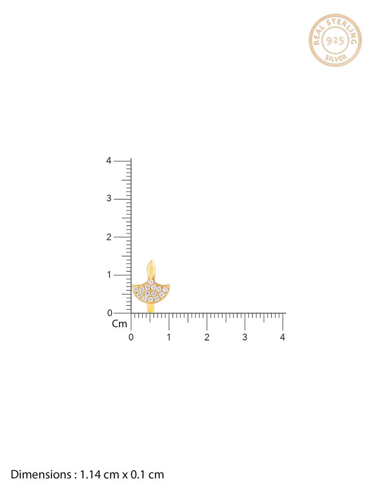 GIVA 925 Sterling Silver Golden Diya Nose Pin