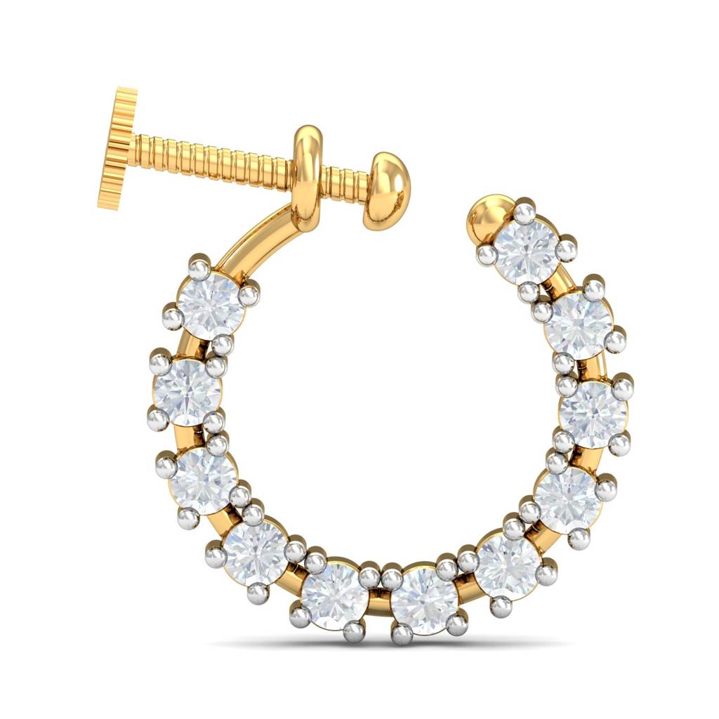 KuberBox 18K Yellow Gold Stark Screw Nose Ring