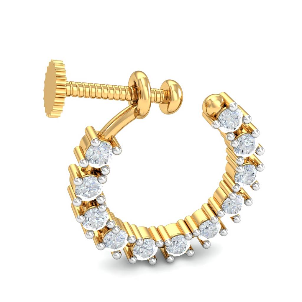 KuberBox 18K Yellow Gold Stark Screw Nose Ring