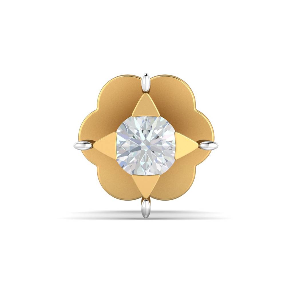 KuberBox 18K Yellow Gold Cayman 0.02 Carat Nose Stud