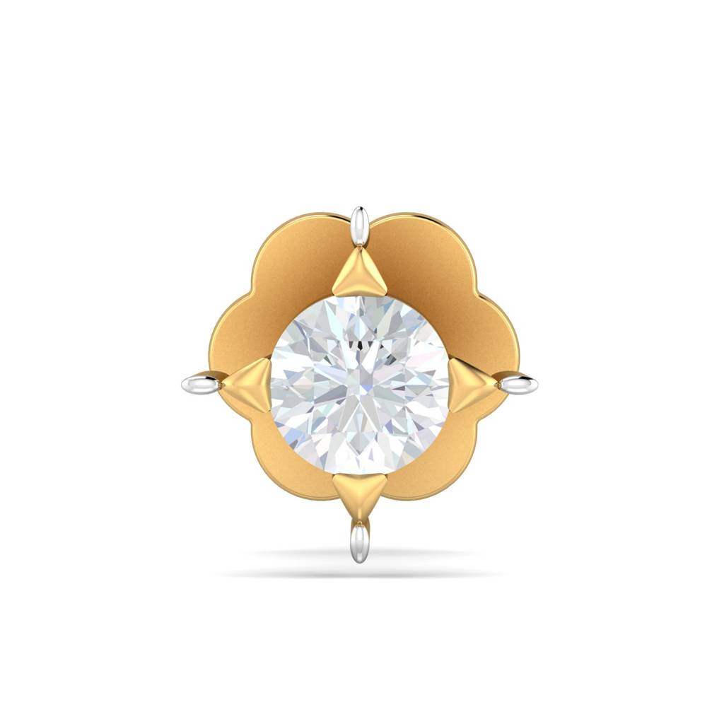 KuberBox 18K Yellow Gold Cayman 0.04 Carat Nose Stud