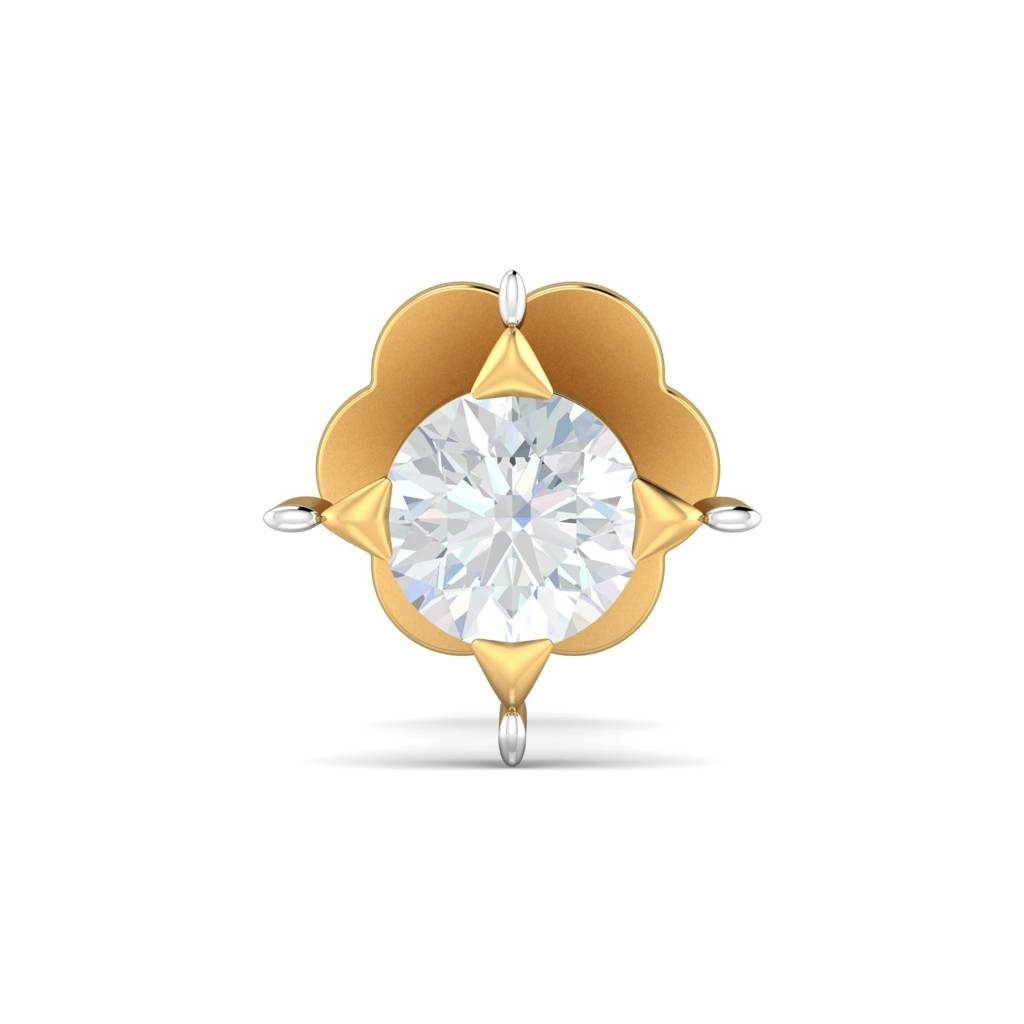 KuberBox 18K Yellow Gold Cayman 0.07 Carat Nose Stud